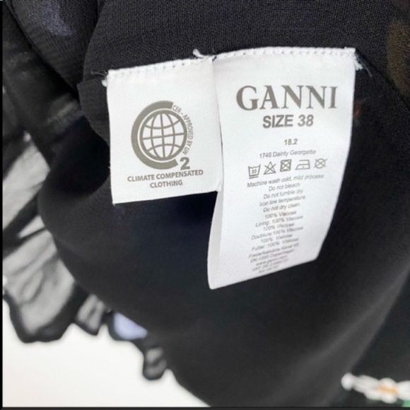 Ganni Dainty Ruffle Floral Printed Georgette Dress - Picture 5 of 6